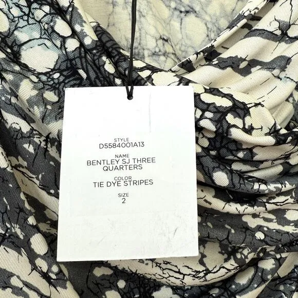 Diane von Furstenberg Bentley SJ Dress Tie Dye Ruched Midi Grunge Glam Sz 2 NWT