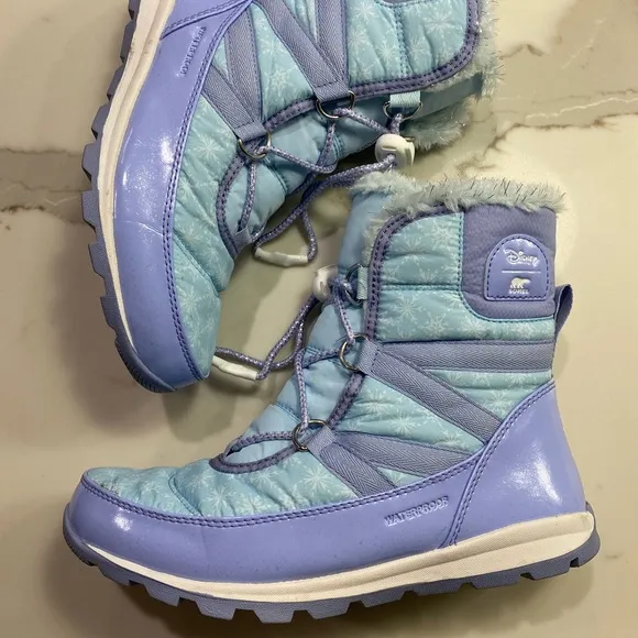 Disney X Sorel Youth Whitney Short Lace Frozen Elsa Waterproof Boots