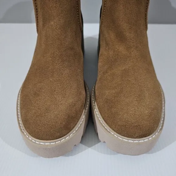 Dolce Vita Hawk H20 Ankle Bootie Womens 10 Brown Suede Chelsea Waterproof NEW