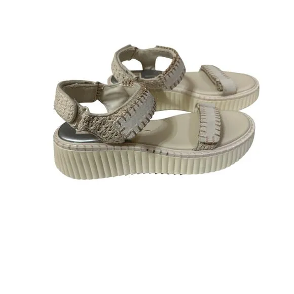 Dolce Vita NWOB Ivory Suede Leather Platform Strap Sandals size 9.5