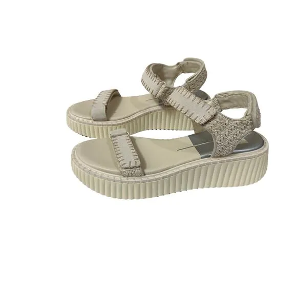 Dolce Vita NWOB Ivory Suede Leather Platform Strap Sandals size 9.5