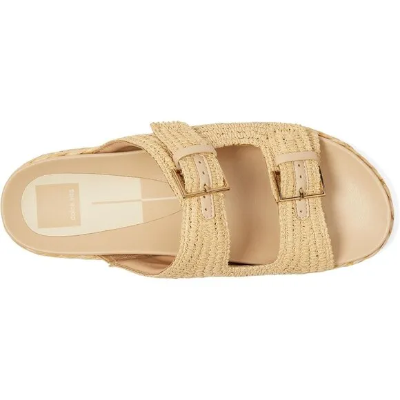 Dolce Vita Shoes Falyn Light Natural Raffia Platform Sandals