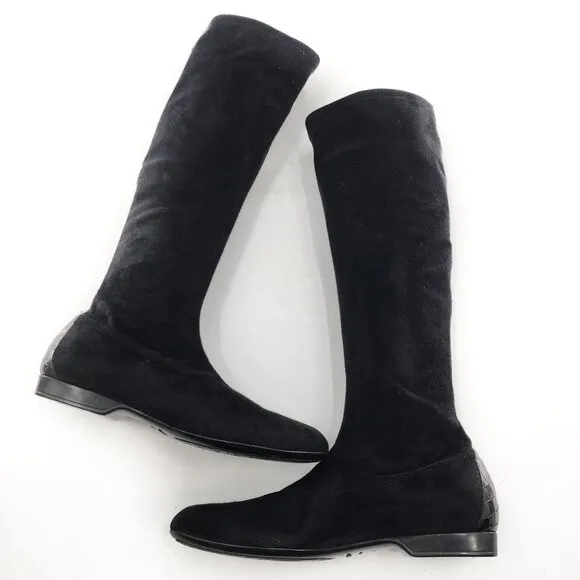 DONALD J PLINER Faux Suede Knee-High Tall Pull On Sock Boots