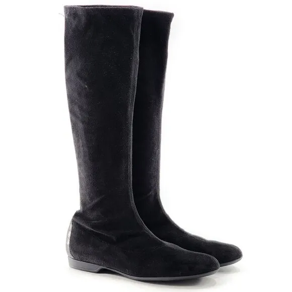 DONALD J PLINER Faux Suede Knee-High Tall Pull On Sock Boots