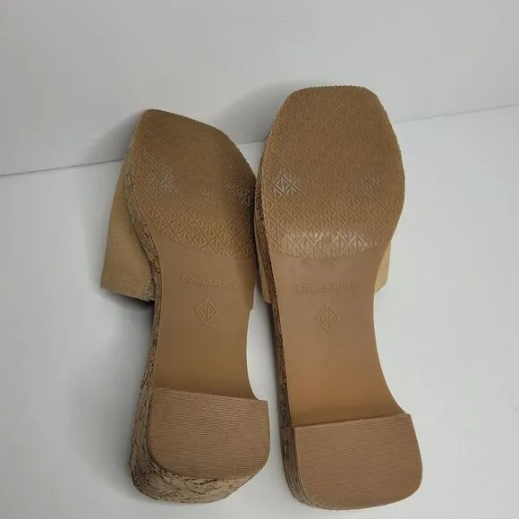 Donald J Pliner Gold Shimmer Rainey Slip on Toe Ring Platform Sandal size 9.5