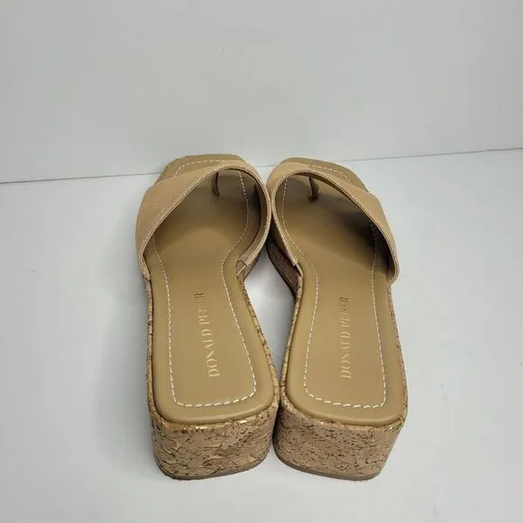 Donald J Pliner Gold Shimmer Rainey Slip on Toe Ring Platform Sandal size 9.5