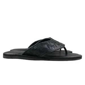 Donald Pliner Men's Size 8M Pascal Black Leather Woven Slip On Sandals $198