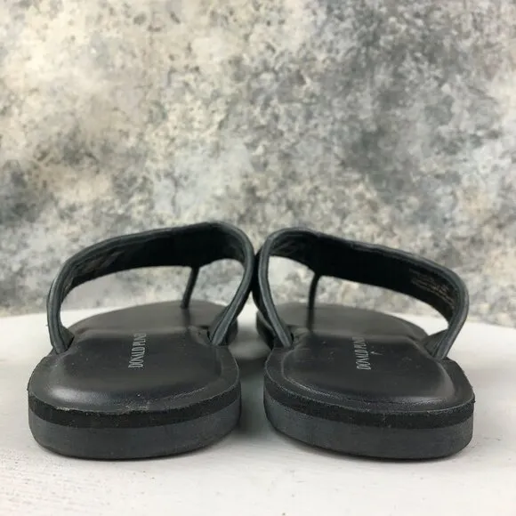 Donald Pliner Men's Size 8M Pascal Black Leather Woven Slip On Sandals $198