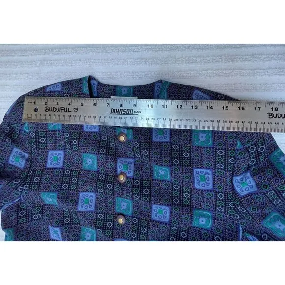Doncaster Womens Sz 10 Printed Button Front Shirt Jacket Multicolor Lightweight