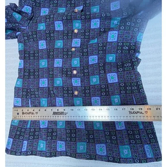 Doncaster Womens Sz 10 Printed Button Front Shirt Jacket Multicolor Lightweight