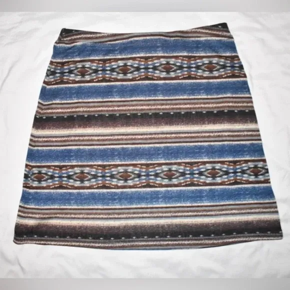 Double D Ranch Southwestern Style Blanket Pattern Mini  Skirt XS EUC