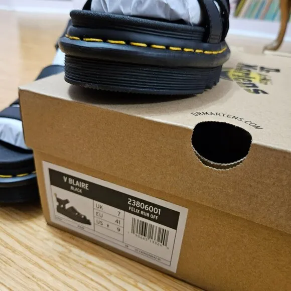 Dr. Martens Air Wair Womens Sandals Sz 9 Blaire Black Life is Strange Goth Punk