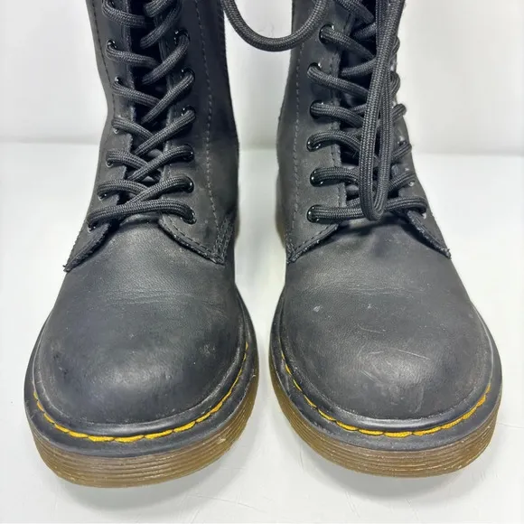 Dr. Martens Black Leather Mohawk 1914 Junior Tall Shaft Lace Up Boots Size 13