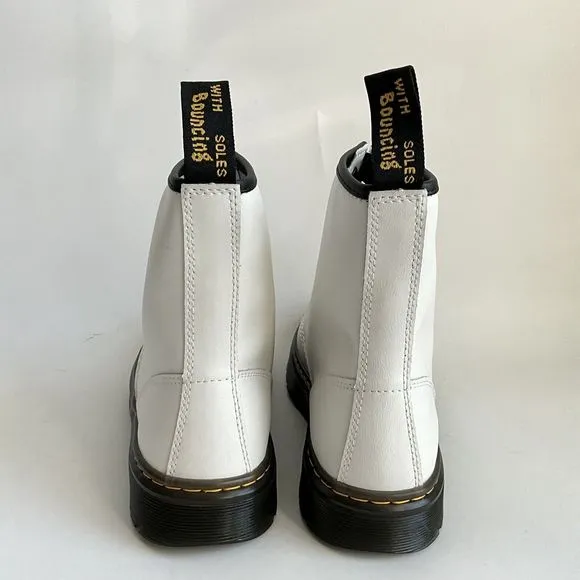 Dr. Martens Bootie Women Size 9M White Leather Zavala Ankle Combat Boots