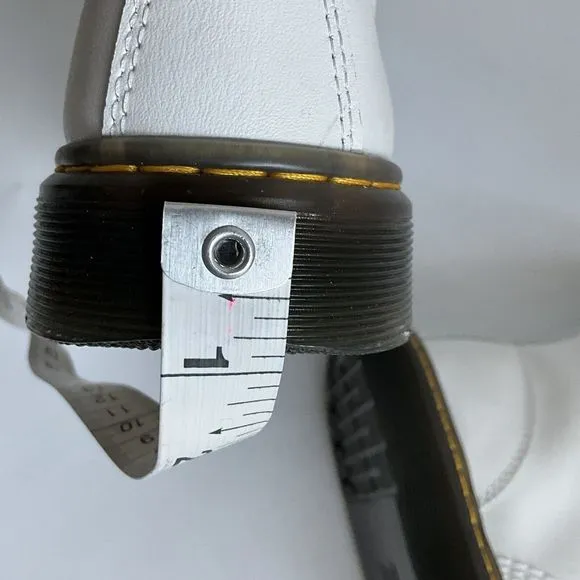 Dr. Martens Bootie Women Size 9M White Leather Zavala Ankle Combat Boots