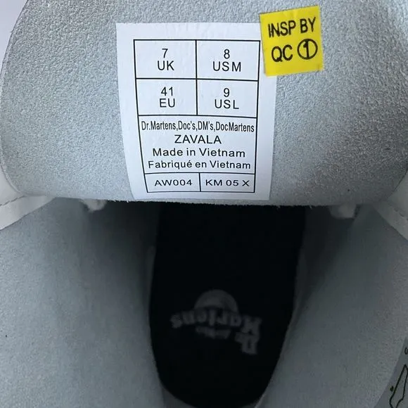 Dr. Martens Bootie Women Size 9M White Leather Zavala Ankle Combat Boots