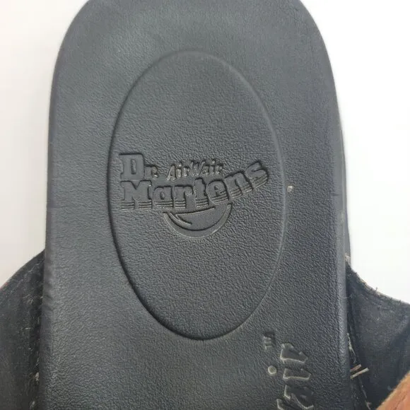 Dr Martens Mens Dax Luxor Leather Slide Sandals Size 13 Brown Chunky Comfort