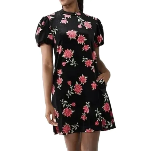 Draper James RSVP Floral Velvet Dress NWT
