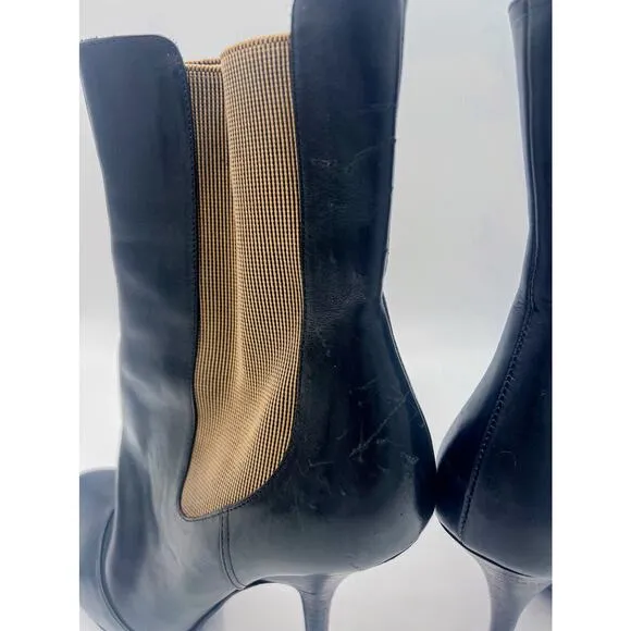 Dries Van Noten Black Heeled Leather Boots EUC Sz 9