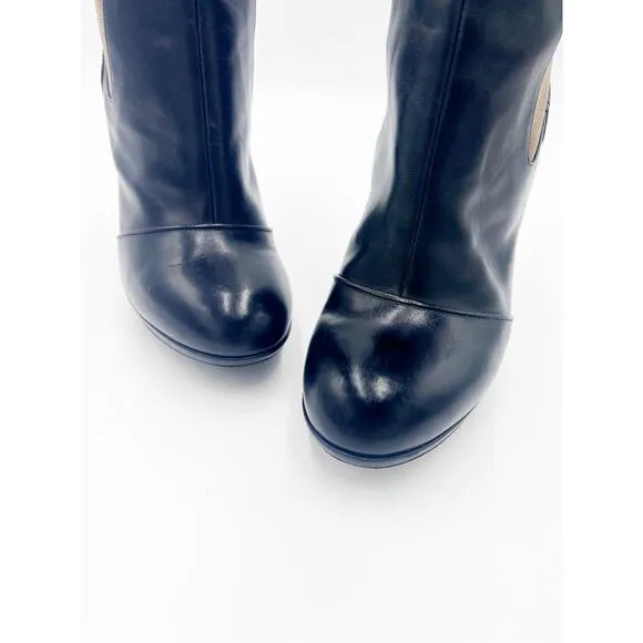Dries Van Noten Black Heeled Leather Boots EUC Sz 9
