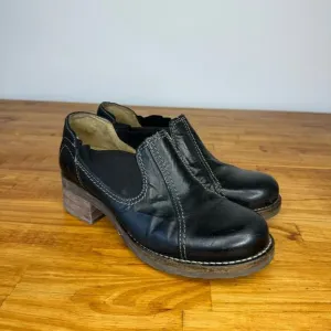 Dromedaris Kai Black Leather Chelsea Short Heeled Boots Size 38