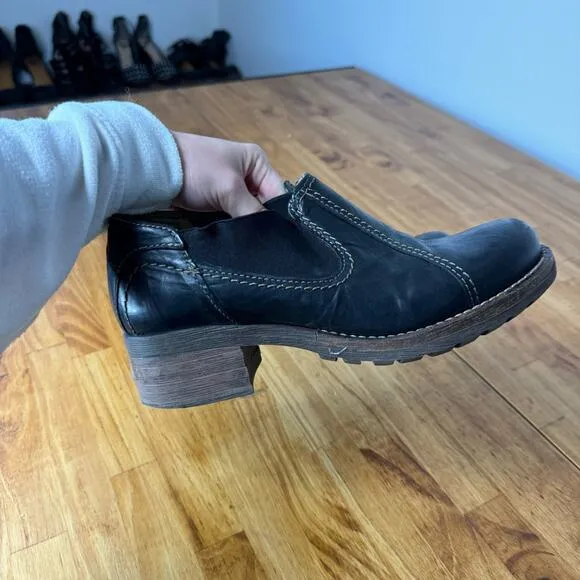 Dromedaris Kai Black Leather Chelsea Short Heeled Boots Size 38
