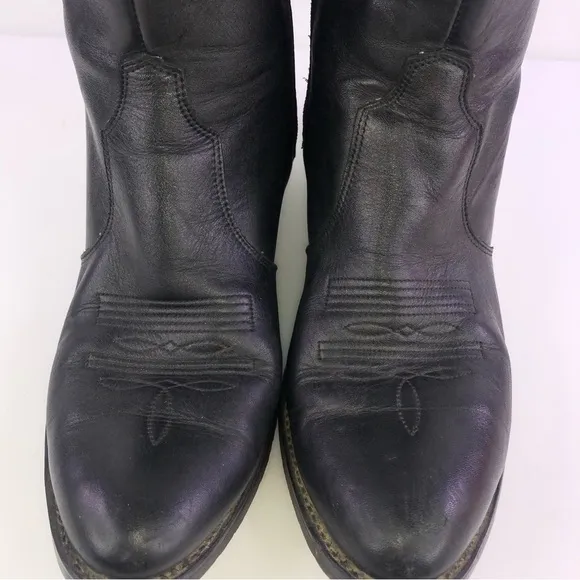 Durango Black Leather Side Zip Classic Short Western Boots DB950 Mens Size 8.5D