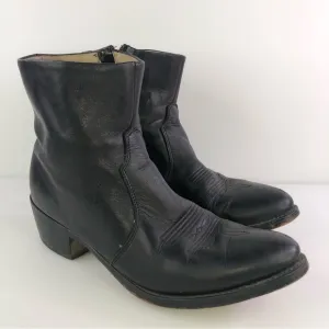 Durango Black Leather Side Zip Classic Short Western Boots DB950 Mens Size 8.5D