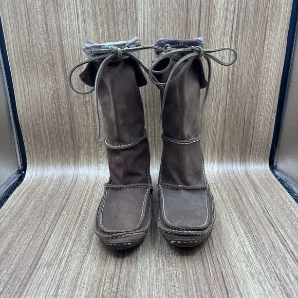 Durango City Santa Fe Brown Leather Tall Moccasin Boots Women's Size 6 M
