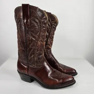 DURANGO Made in USA 🇺🇸 Cowboy LEATHER Tall Boots QTR Sz 9.5D