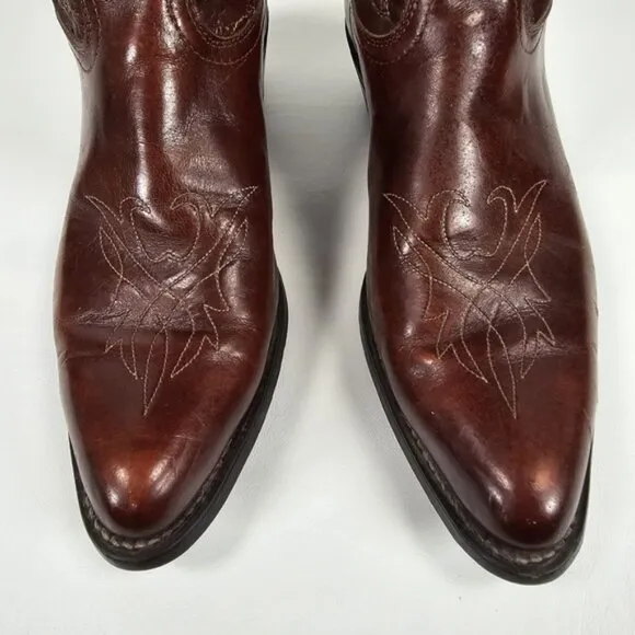 DURANGO Made in USA 🇺🇸 Cowboy LEATHER Tall Boots QTR Sz 9.5D