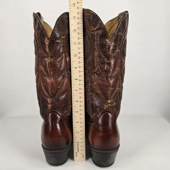 DURANGO Made in USA 🇺🇸 Cowboy LEATHER Tall Boots QTR Sz 9.5D