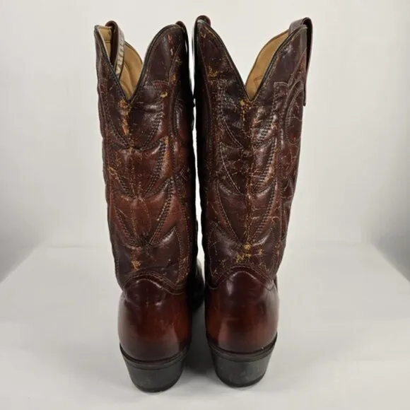 DURANGO Made in USA 🇺🇸 Cowboy LEATHER Tall Boots QTR Sz 9.5D