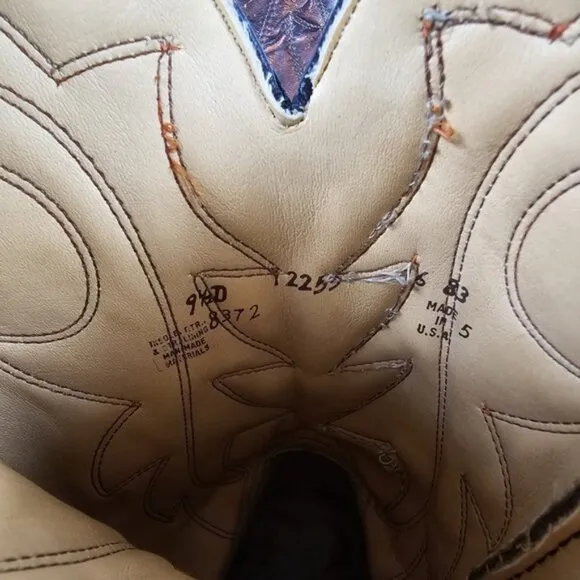 DURANGO Made in USA 🇺🇸 Cowboy LEATHER Tall Boots QTR Sz 9.5D