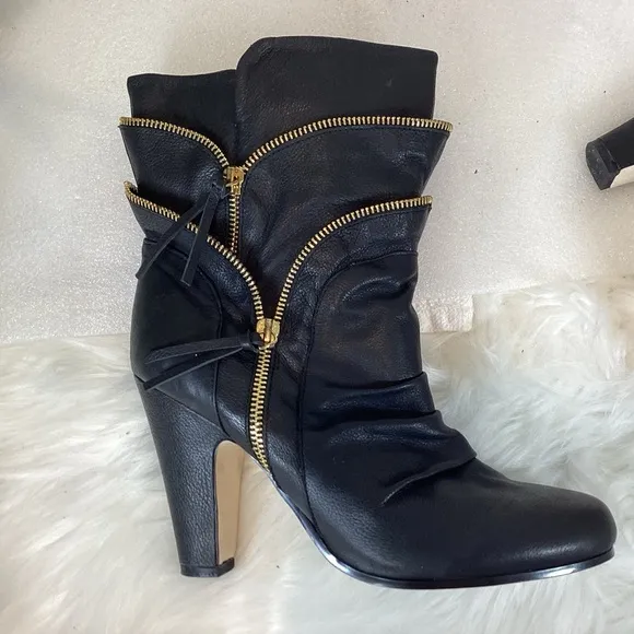 DV DOLCE VITA BOOTIES ZIPPER DETAIL VEGAN BLACK SZ 8.5