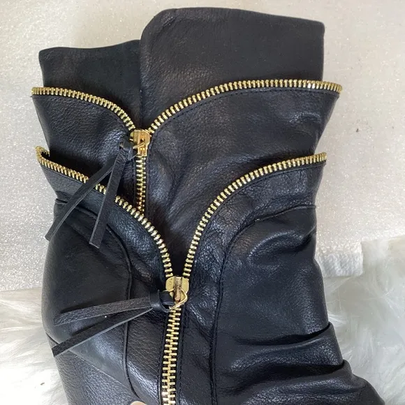 DV DOLCE VITA BOOTIES ZIPPER DETAIL VEGAN BLACK SZ 8.5