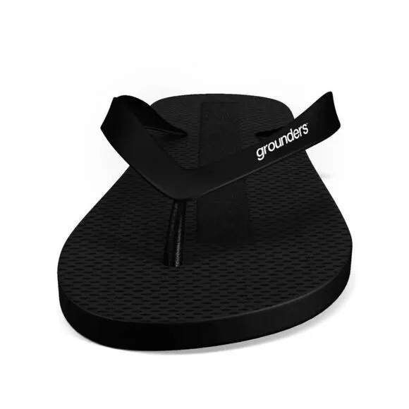 EARTHING GROUNDERS BLACK GROUNDING FLIP FLOPS SANDALS MENS SIZE 12 EUR 46 NEW