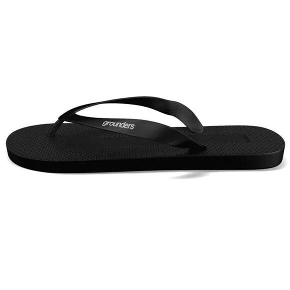 EARTHING GROUNDERS BLACK GROUNDING FLIP FLOPS SANDALS MENS SIZE 12 EUR 46 NEW