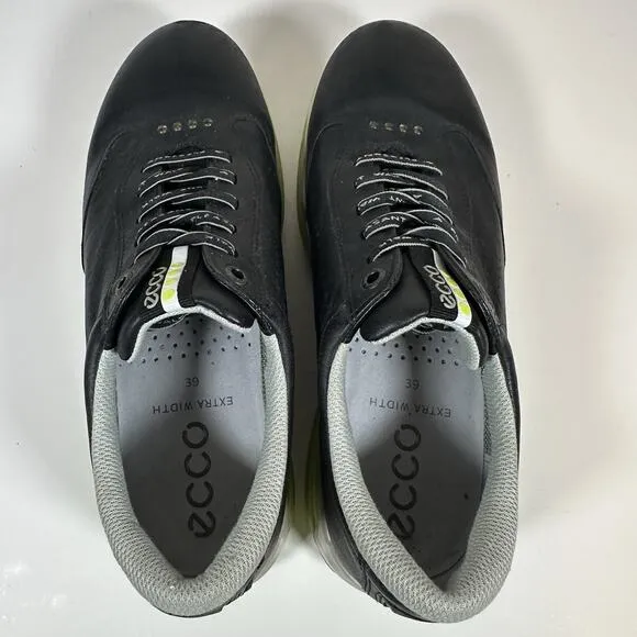 Ecco Cool GTX Golf Shoes EU 39 Extra Width Gortex Black Green Dritton Leather