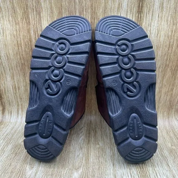 Ecco Cozmo Men's EU 46 US 12 Comfort Brown‎ Black Sandals Slides Shoes Leather