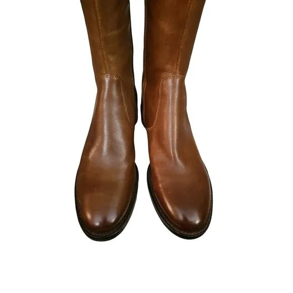 Ecco Hobart tall brown leather buckle boots sz 9 or 9.5 new