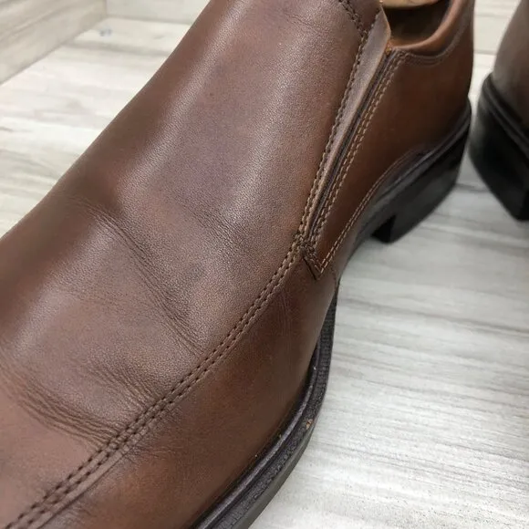 Ecco Loafers Mens EU 46 Brown Leather Slip On Shoes