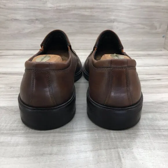 Ecco Loafers Mens EU 46 Brown Leather Slip On Shoes