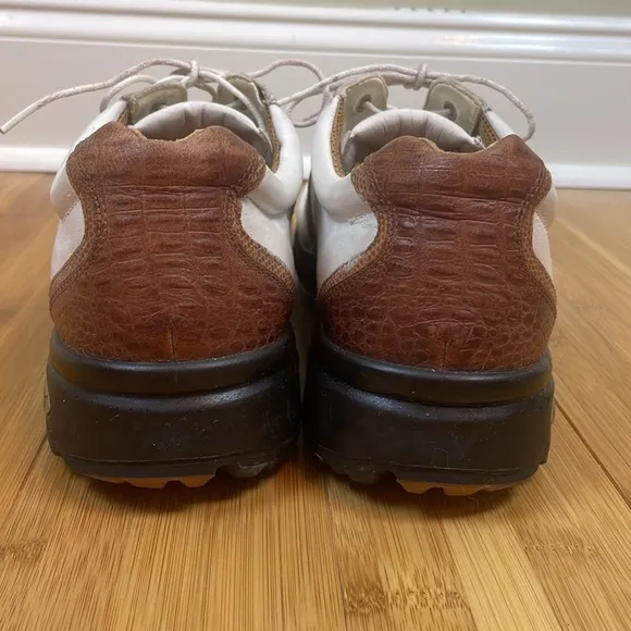 Ecco Men’s White &amp; Cognac Golf Shoes Size 44
