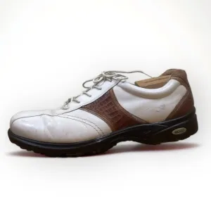 Ecco Men’s White &amp; Cognac Golf Shoes Size 44