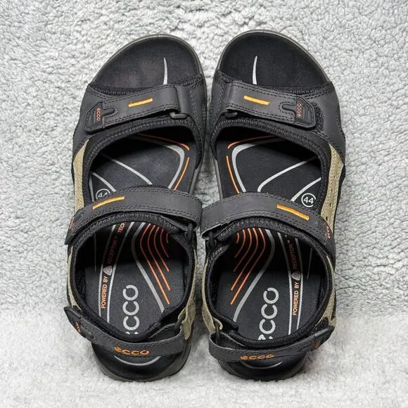 Ecco Offroad Mens Size 10-10.5 Hiking Sandals Shoes Black Leather Comfort