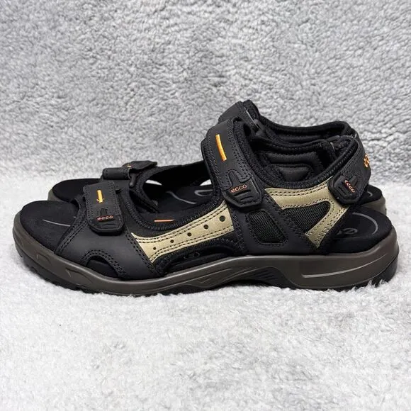 Ecco Offroad Mens Size 10-10.5 Hiking Sandals Shoes Black Leather Comfort