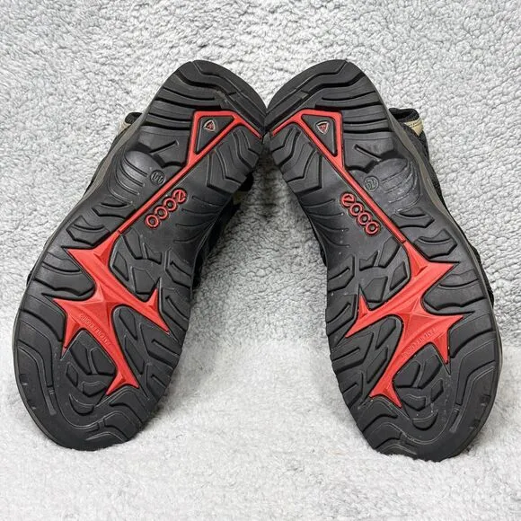Ecco Offroad Mens Size 10-10.5 Hiking Sandals Shoes Black Leather Comfort