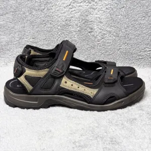 Ecco Offroad Mens Size 10-10.5 Hiking Sandals Shoes Black Leather Comfort