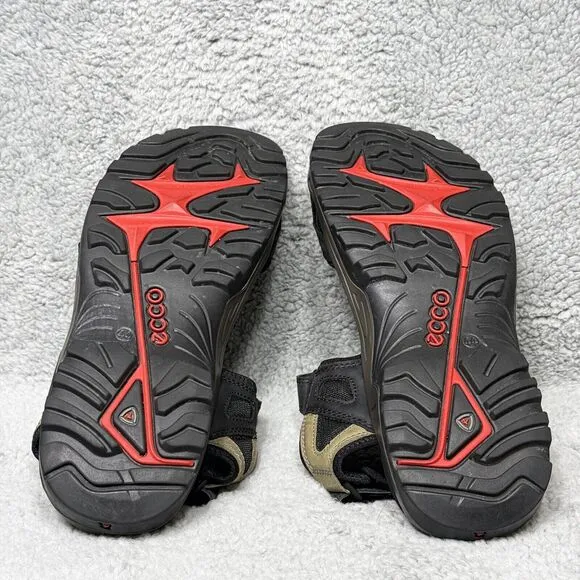 Ecco Offroad Mens Size 10-10.5 Hiking Sandals Shoes Black Leather Comfort